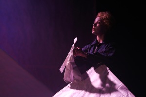 Acting (and puppeteering) as The Little Prince in Puzzle Piece's stage adaptation. Photo: Barry McCluskey